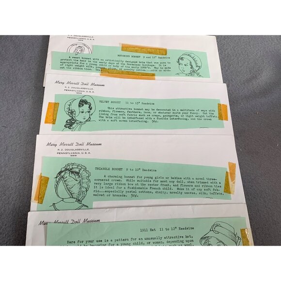 Vintage Mary Maxim Doll Museum Hat Patterns Collection of 6 - Picture 4 of 4